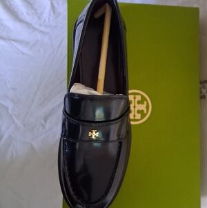 Tory Burch Shiny Black Loafers